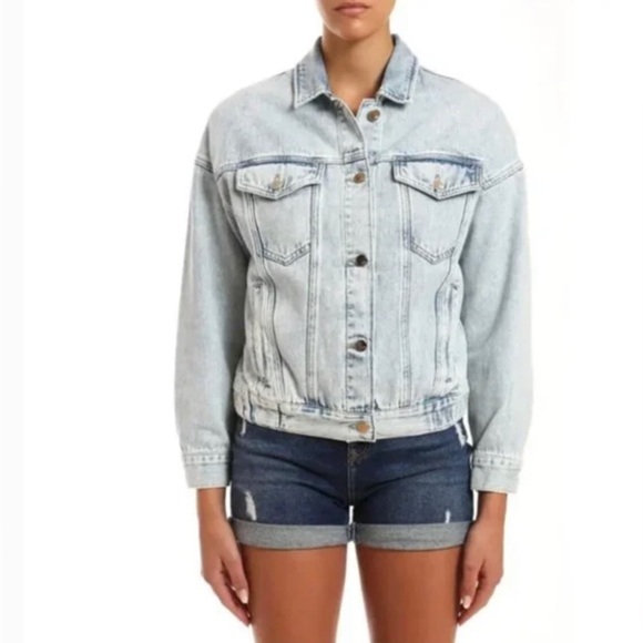 MAVI Linda 90’s Bleached‎ 90’s all love Denim Trucker jean Jacket size small new - Picture 9 of 11